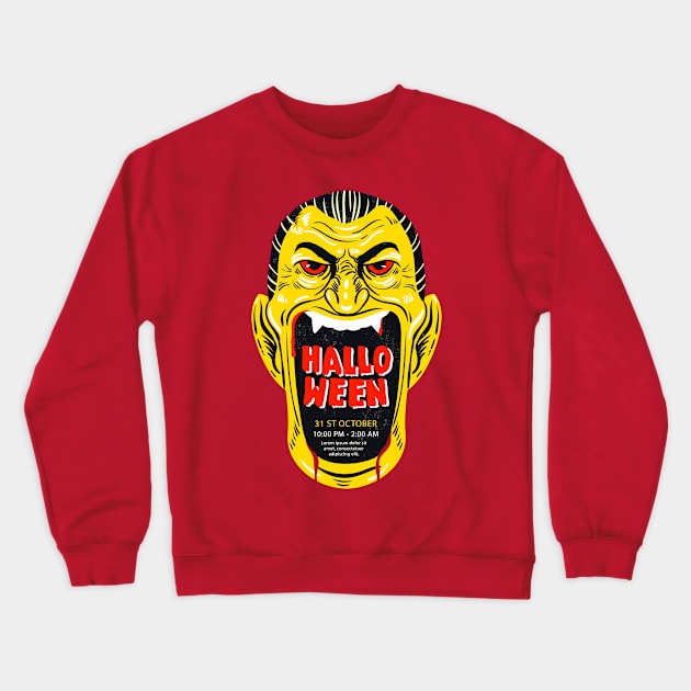 Halloween Monster Crewneck Sweatshirt by Mako Design 